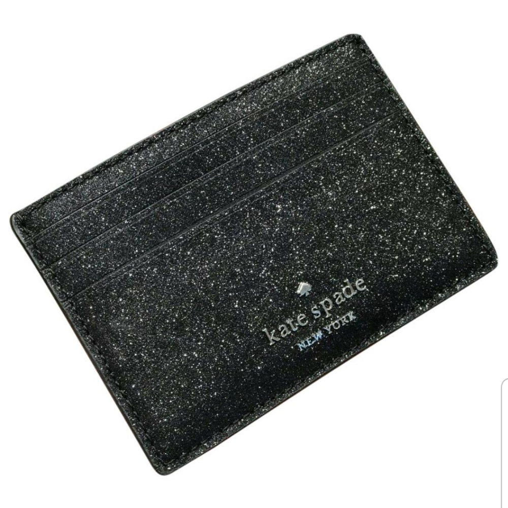 Kate Spade Joeley Slim Card Holder Black Glitter
